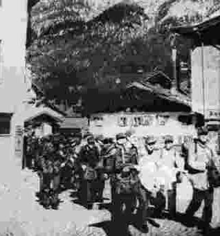 Gefangene deutsche Soldaten am "Sorgeeck" 1945