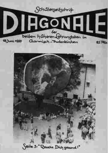 Titelbild der ersten Nummer der "Diagonale", einer "Schülerzeitschrift der beiden Höheren Lehranstalten in Garmisch-Partenkirchen"