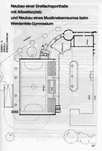 Der Plan für die neue Dreifachturnhalle - 1991